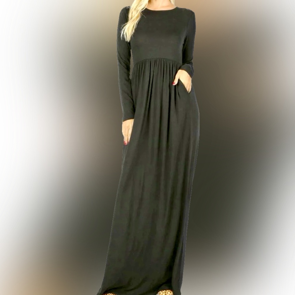 Black Maxi Christmas Dress - Medium